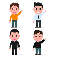Businessman set 6 characters vector
