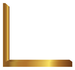 Golden Letter L on white background