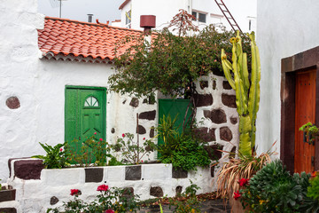 Traditional spanish house with flowers