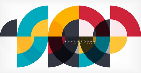 Obraz premium Minimal circle abstract background design, multicolored template for business or technology presentation or web brochure cover layout, wallpaper