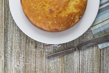 Round Madeira Cake Flat Lay