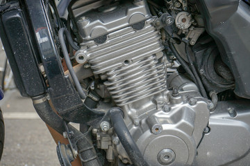 motorcycle engine close-up view