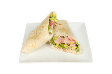 Ham and salad wraps