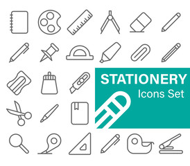 Stationery icons set