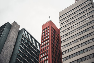 Obraz premium Modern Business Skyscrapers Buildings at Financial Center of Paulista Avenue, Sao Paulo SP