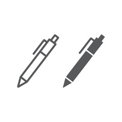 Pen line and glyph icon, office and work, edit sign, vector graphics, a linear pattern on a white background, eps 10.
