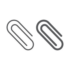 Clip line and glyph icon, office and work, paperclip sign, vector graphics, a linear pattern on a white background, eps 10.