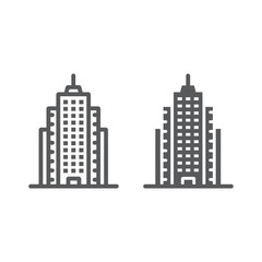 Fototapeta premium Skyscraper line and glyph icon, office and architecture, building sign, vector graphics, a linear pattern on a white background, eps 10.