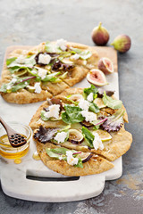 Fall flatbread pizza with fresh figs and goat cheese