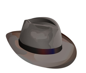 Hat in monochrome noir style isolated on white background vector illustration