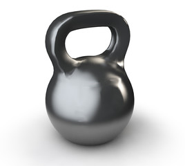 Naklejka na ściany i meble Iron Dumbbell Isolated on white background. Sport and Recreation Concept. 3d render