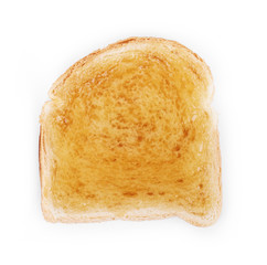 Toast with honey on a white background