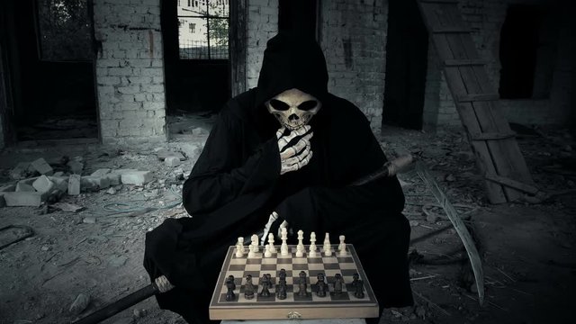 Grim Reaper Playing Chess