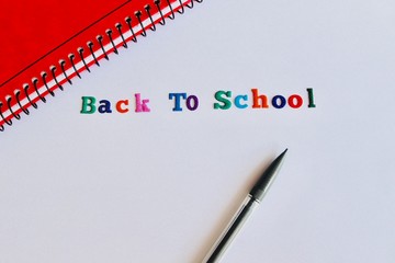 back to school lettering and background.pens papr and blank space