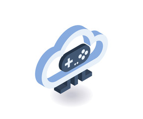Cloud technologies isometric icon. Vector 3D illustration for web design.