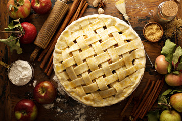Homemade apple pie ready to be baked
