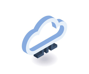 Cloud technologies isometric icon. Vector 3D illustration for web design.