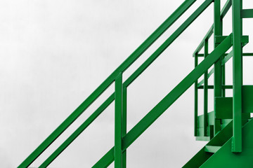 Bright green metal staircase