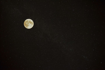 Naklejka na ściany i meble beautiful full moon on the background night starry sky