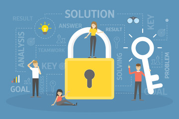 Business people find the solution