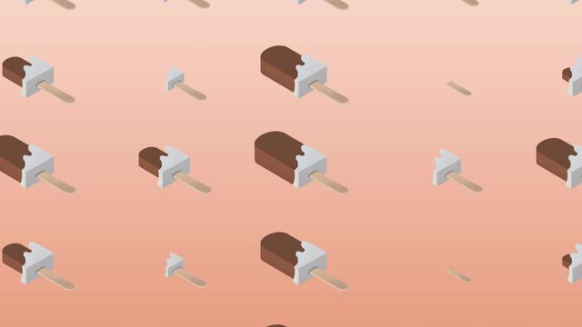 happy animated ice cream motion pink gradient background animaton 