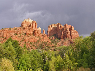 Fototapeta na wymiar Cathedral Red Rocks near Oak Creek in Sedona, Arizona