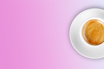 Cup of coffee on background