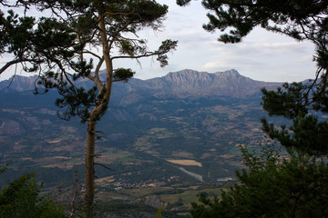 Fototapeta na wymiar Landscape and View into Valley of the Montgardin, France