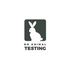 Fototapeta premium No animals testing icon design. Bunny icon, design of not tested on animals symbol can be used as a sticker, logo or stamp