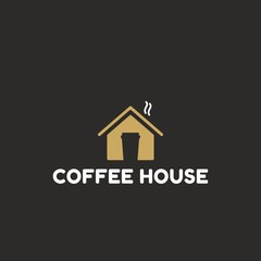 Coffee house logo. Coffee cup emblem, design concept for coffee shop, menu card, labels and stickers