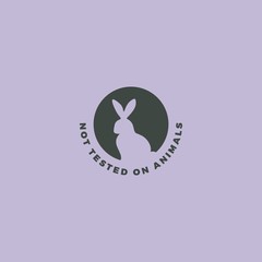 Animal cruelty free symbol. Rabbit icon can be used as a sticker, logo, stamp, icon
