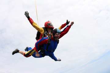 Skydiving. Tandem jump.