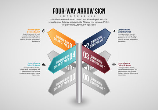 Arrow Sign Infographic Layout