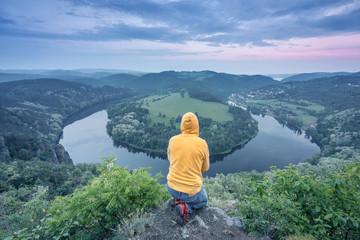 Solenicka Podkova, the Czech Horseshoe Bend on the Vlatva river, Solenice, Central Bohemia, Czech Republic