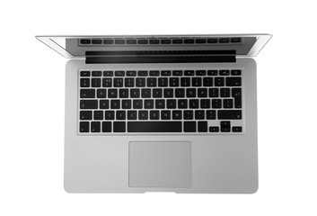 Fototapeta na wymiar Modern laptop on white background