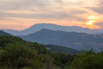 Mountain Landscape in the Sunset, Montgardin France