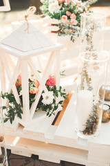 Decorations for the wedding ceremony. Beautiful flowers