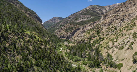Fototapeta na wymiar Panorama of Rocky Mountain Canyon