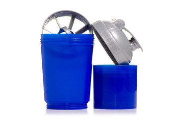 Sports shaker bottle on white background isolation