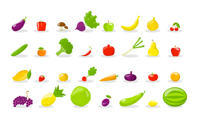 Fruits and vegetables set