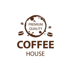 Coffee Shop Logo Design Element in Vintage Style for Logotype, Label, Badge and other design. Bean retro vector illustration.