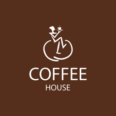Coffee Shop Logo Design Element in Vintage Style for Logotype, Label, Badge and other design. Bean retro vector illustration.