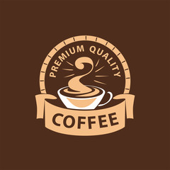Coffee Shop Logo Design Element in Vintage Style for Logotype, Label, Badge and other design. Bean retro vector illustration.