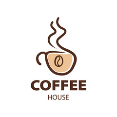 Coffee Shop Logo Design Element in Vintage Style for Logotype, Label, Badge and other design. Bean retro vector illustration.