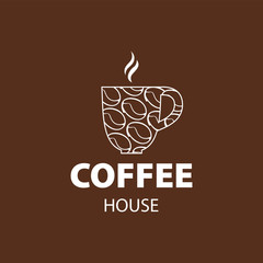 Coffee Shop Logo Design Element in Vintage Style for Logotype, Label, Badge and other design. Bean retro vector illustration.