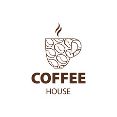 Coffee Shop Logo Design Element in Vintage Style for Logotype, Label, Badge and other design. Bean retro vector illustration.