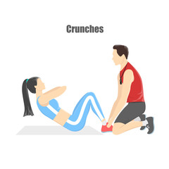 Obraz na płótnie Canvas Woman doing crunches in the gym
