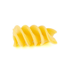 Giant fusilli pasta isolated on white. Close up view.
