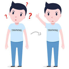 Man training concept, vector illustration