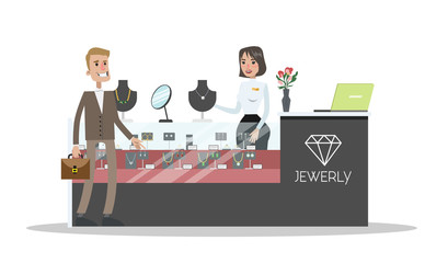 Man in jewelry shop